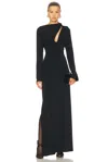 Rachel Gilbert Tanner Slv Gown In Black