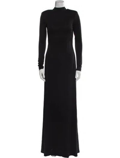 Pre-owned Rachel Gilbert Turtleneck Long Dress In Black