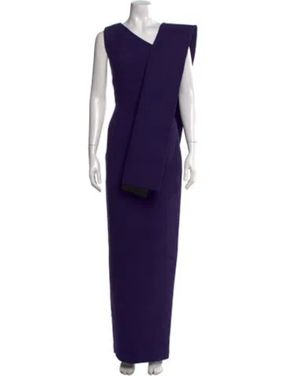 Pre-owned Rachel Gilbert V-neck Long Dress W/ Tags In Purple
