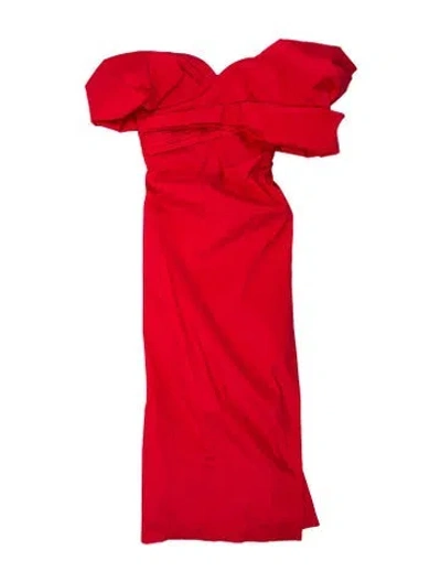 Pre-owned Rachel Gilbert V-neck Long Dress W/ Tags In Red