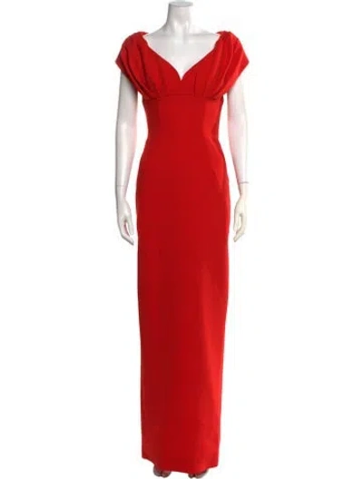 Pre-owned Rachel Gilbert V-neck Long Dress W/ Tags In Red