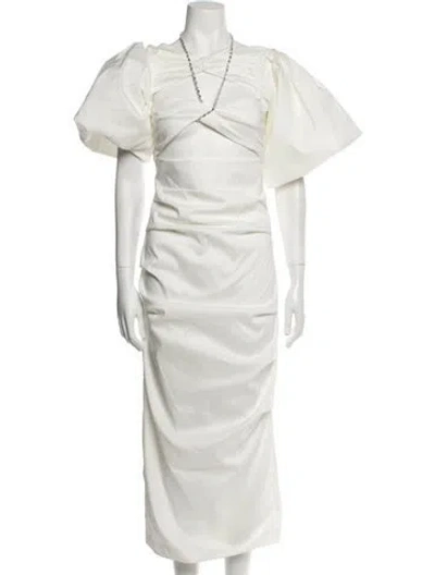 Pre-owned Rachel Gilbert V-neck Long Dress W/ Tags In White