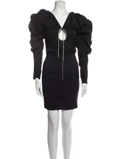 Pre-owned Rachel Gilbert V-neck Mini Dress W/ Tags In Black