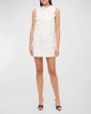 Rachel Gilbert Whitley Degrade Flower Applique Sleeveless Mini Dress In Ivory
