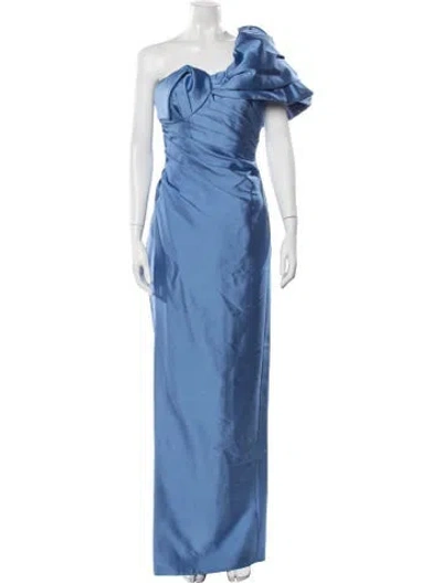 Pre-owned Rachel Gilbert Wool Long Dress In Blue