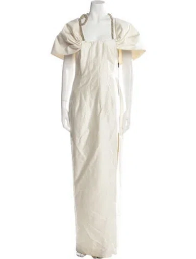 Pre-owned Rachel Gilbert Wool Long Dress In Neutral
