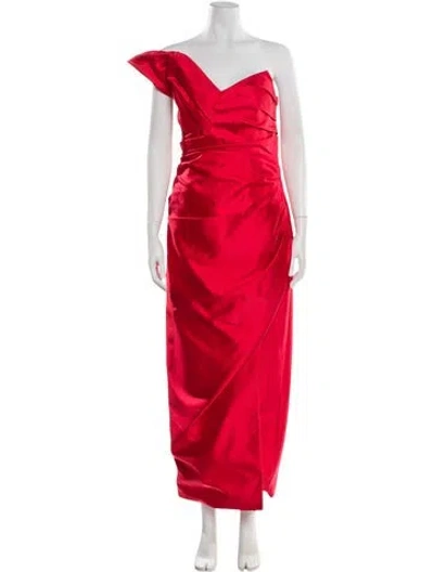 Pre-owned Rachel Gilbert Wool Long Dress W/ Tags In Red