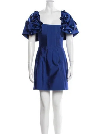 Pre-owned Rachel Gilbert Wool Mini Dress W/ Tags In Blue