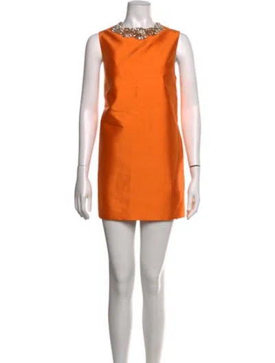 Pre-owned Rachel Gilbert Wool Mini Dress W/ Tags In Orange