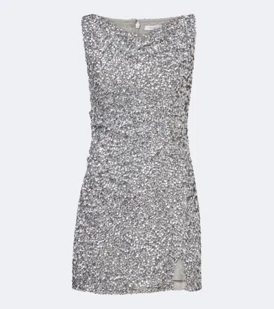 Rachel Gilbert Zayn Embellished Minidress In Silver