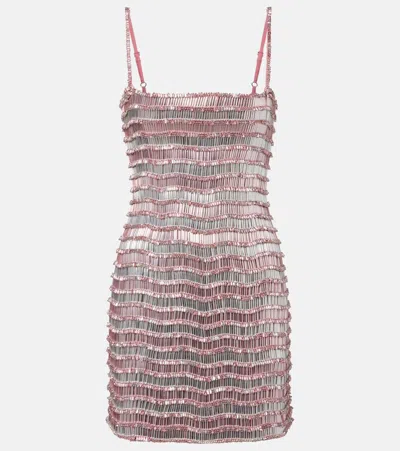 Rachel Gilbert Zeph Embellished Minidress In Pink