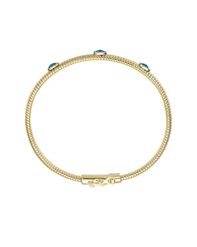 RACHEL GLAUBER RACHEL GLAUBER 14K DIAMOND CZ BANGLE BRACELET