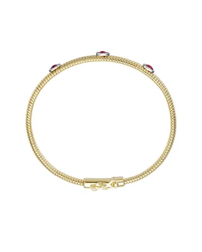 RACHEL GLAUBER RACHEL GLAUBER 14K DIAMOND CZ BANGLE BRACELET