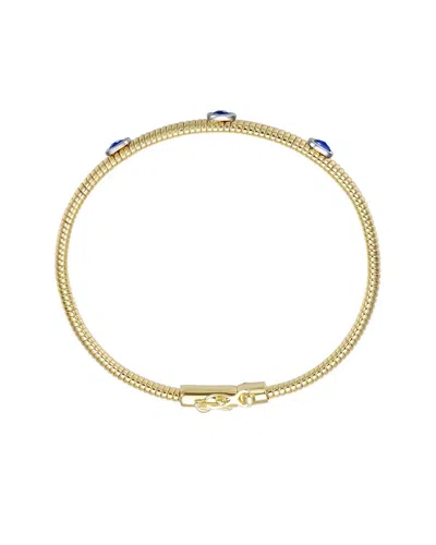 RACHEL GLAUBER RACHEL GLAUBER 14K DIAMOND CZ BANGLE BRACELET
