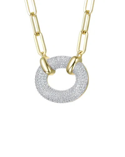 Rachel Glauber 14k Diamond Cz Chain Necklace