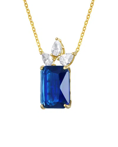 Rachel Glauber 14k Gold Plated With Sapphire Blue Cubic Zirconia Celestial Cascade Necklace