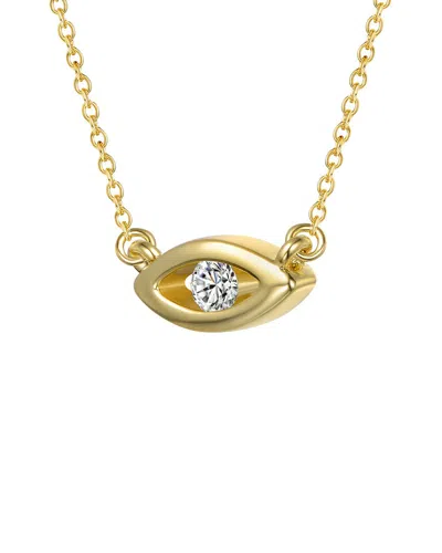 Rachel Glauber 14k Gold Plated With Clear Cubic Zirconia Evil Eye