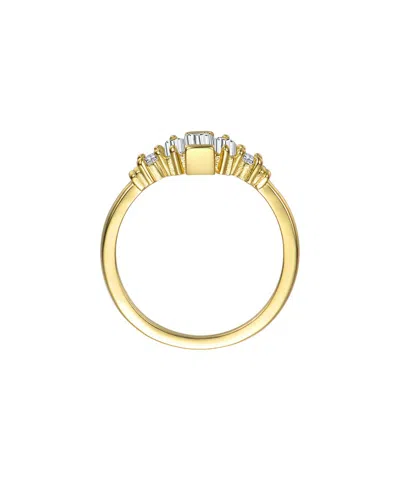 Rachel Glauber 14k Gold Plated With Clear Cubic Zirconia Cocktail