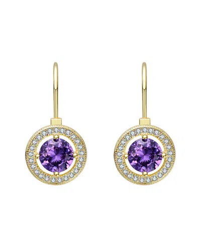Rachel Glauber 14k Diamond Cz Dangle Earrings