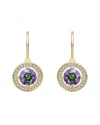 Rachel Glauber 14k Diamond Cz Dangle Earrings