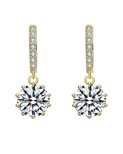 Rachel Glauber 14k Diamond Cz Dangle Earrings