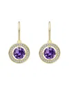 Rachel Glauber 14k Diamond Cz Dangle Earrings