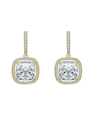 RACHEL GLAUBER RACHEL GLAUBER 14K DIAMOND CZ DANGLE EARRINGS