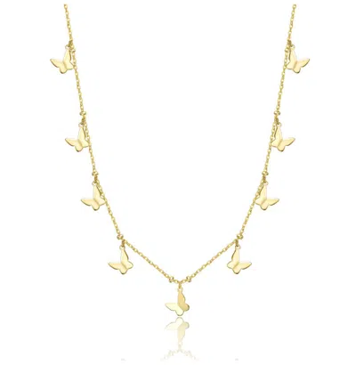Rachel Glauber 14k Gold Plated Butterfly Symphony Necklace