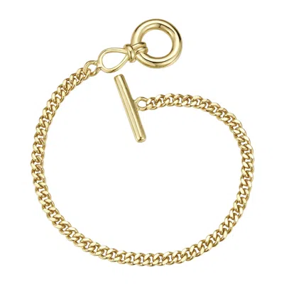 Rachel Glauber 14k Gold Plated Cubic Zirconia Chain Bracelet