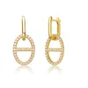 Rachel Glauber 14k Plated Cz Dangle Earrings In Gold
