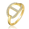 Rachel Glauber 14k Gold Plated Cubic Zirconia Modernring In Gold-tone
