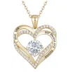 Rachel Glauber 14k Gold Plated Heart ''i Love You'' Pendant With Colored Cubic Zirconia In Gold