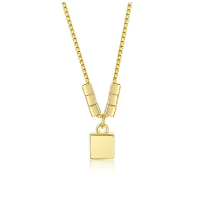 Rachel Glauber 14k Gold Plated Lock Pendant Necklace With Beaded Accents