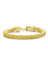 Rachel Glauber 14k Gold Plated Mesh Link Bracelet In Gold