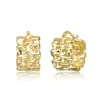 Rachel Glauber 14k Gold Plated Nature Basket Weave Chunky C-hoop Earrings In Gold
