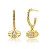 Rachel Glauber 14k Gold Plated Open Hoop In Gold