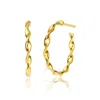 RACHEL GLAUBER RACHEL GLAUBER 14K GOLD PLATED OPEN HOOP EARRINGS