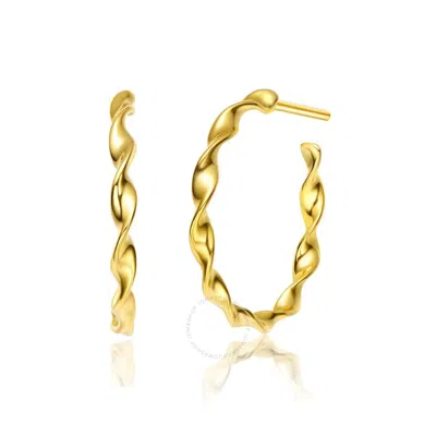 Rachel Glauber 14k Gold Plated Open Hoop In Gold-tone