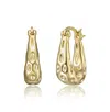 Rachel Glauber 14k Gold Plated Openwork U-shaped Oblong Hoop Earrings In Gold