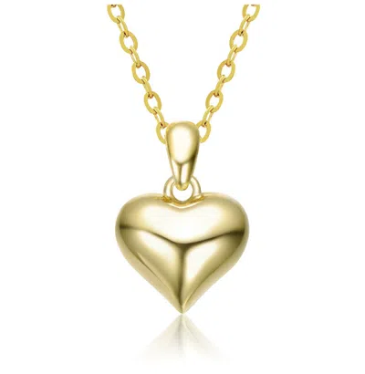 Rachel Glauber 14k Gold Plated Sleek Heart Pendant Necklace