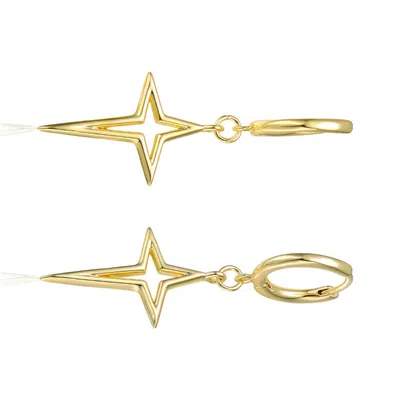 Rachel Glauber 14k Gold Plated Star Dangle Earrings