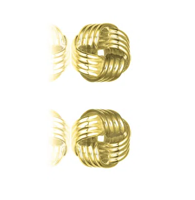 Rachel Glauber 14k Gold Plated Twisted Button Stud Earrings