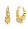 Rachel Glauber 14k Gold Plated Twisted Halo Hoop Earrings