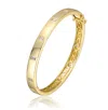 Rachel Glauber 14k Gold Plated With Bezel Set Clear Cubic Zirconia Bangle Bracelet In Gold
