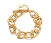 Rachel Glauber 14k Gold Plated With Clear Cubic Zirconia Chain Bracelet