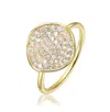 Rachel Glauber 14k Gold Plated With Clear Cubic Zirconia Cocktail Ring In Gold