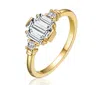 Rachel Glauber 14k Gold Plated With Clear Cubic Zirconia Cocktail Ring In Silver