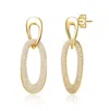 Rachel Glauber 14k Gold Plated With Clear Cubic Zirconia Dangle Earrings In Gold