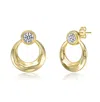 Rachel Glauber 14k Gold Plated With Clear Cubic Zirconia Eternity Circle Hoop Earrings In Gold
