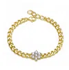Rachel Glauber 14k Gold Plated With Clear Cubic Zirconia Flower Bloom Bracelet In Gold